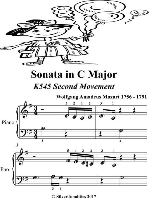 Title details for Sonata in C Major K545 Second Movement Beginner Piano by Wolfgang Amadeus Mozart - Available